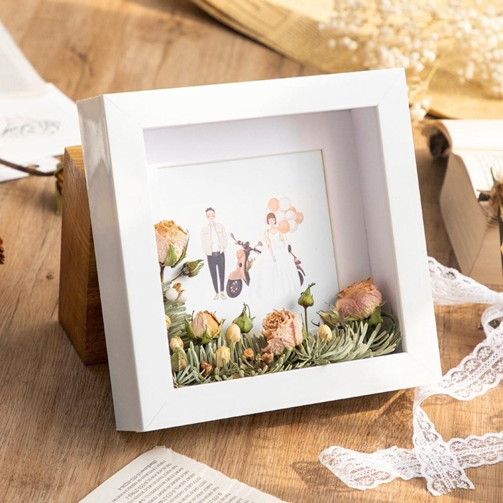 Wooden 3D Picture Frames Handmade Depth 3cm DIY Photo Frame Square 6/8/10in Specimen Display Home Decor Holder Wall Decoration