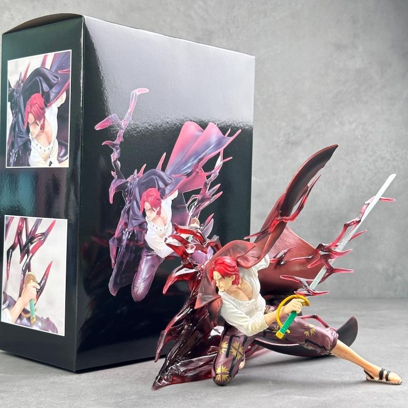 

One Piece Four Emperors Red Hair Shanks Crouching Pose Action Figure Collectible Model Toy Display Item Wholesale