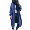 Women's  Long Sleeve  Color Loose Long Sweater Cardigan Hooded Outwear