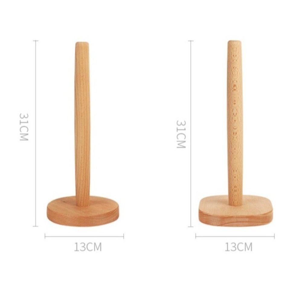 Wooden Toilet Roll Holder Dining Room Tissue Vertical Stand Accessories Paper Towel Holder Kitchen