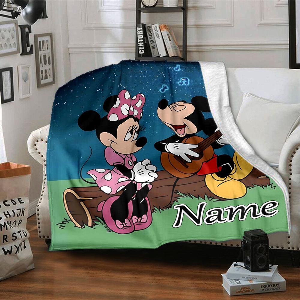 Custom Name Mickey Friends Adventure Blanket for Couch & Bed, Plush Cozy Fuzzy Blanket Super Soft & Warm Blankets for Fall and Winter. 090827