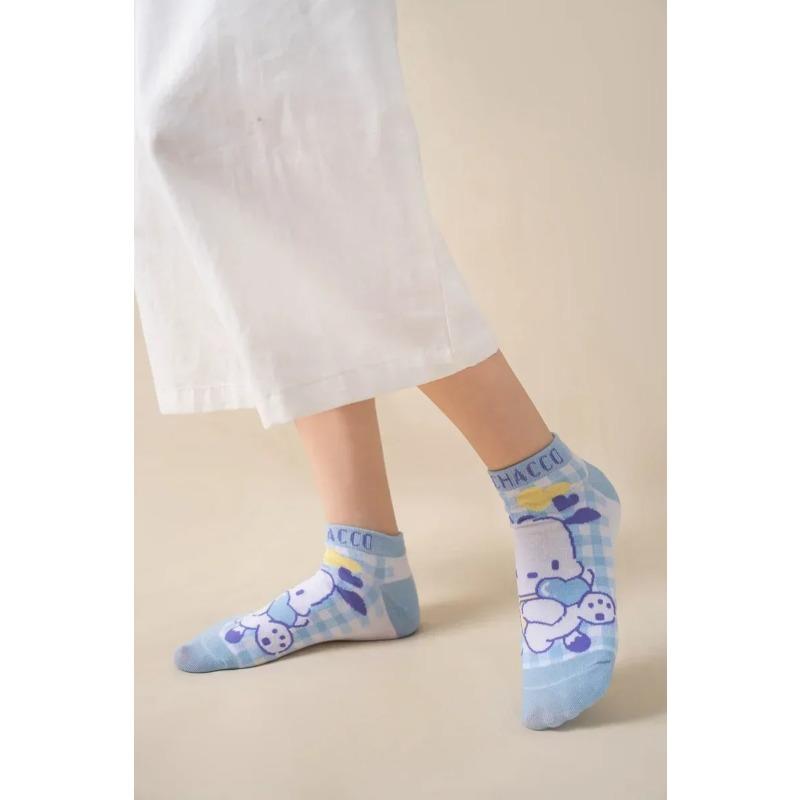 5pairs Kawaii Sanrio Socks Pochacco Anime Cute Summer Student Movement Comfortable Breathable Cartoon Socks Toys for Girls Gifts