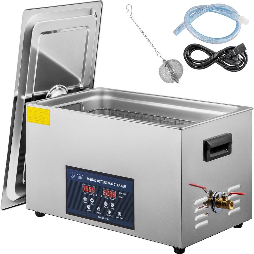 30L Ultrasonic Cleaner Dual Frequency Ultrasonic Cleaning Machine with Heater Jewelry Cleaner for Parts Jewelry Eyeglass Ring Denture Record Circuit