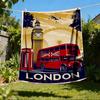 1 Stück London Bus, Big Ben Outdoor Flanelldecke Weiche Ganzjahres Polyesterdecke, Perfekt für Picknicks & Reisen, Picknickzubehör