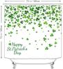 DDS-DUDES St. Patrick's Day Shower Curtain for Bathroom Green Clover Shamrock Irish Curtain Waterproof Fabric Machine Washable W