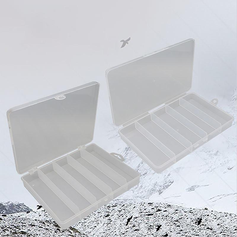 Transparent 5 Compartments Fishing Tackle Box Storage Case Fly Fishing Lure Spoon Hook Bait Case Boxes Fishing Accessories Tools