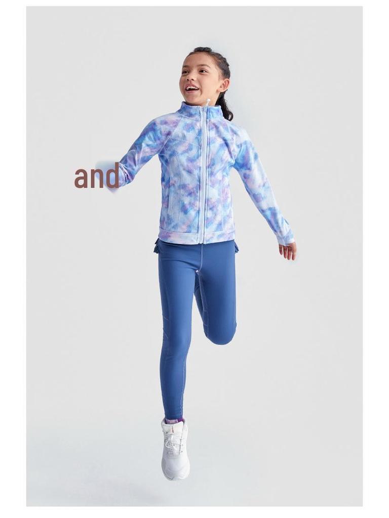 2024 Girls' Fleece-Lined Yoga Jacket for Autumn & Winter - Warm Outdoor Sports & Running Wear