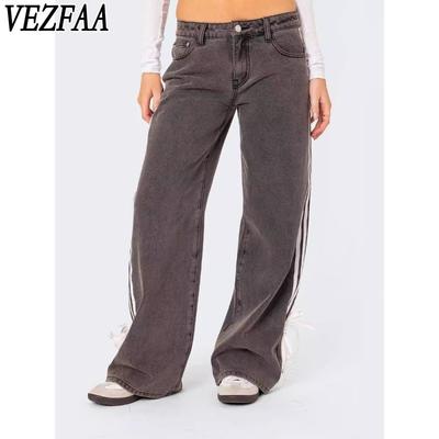 Damenmode Lässige Hosen mit Streifenmuster und hoher Taille