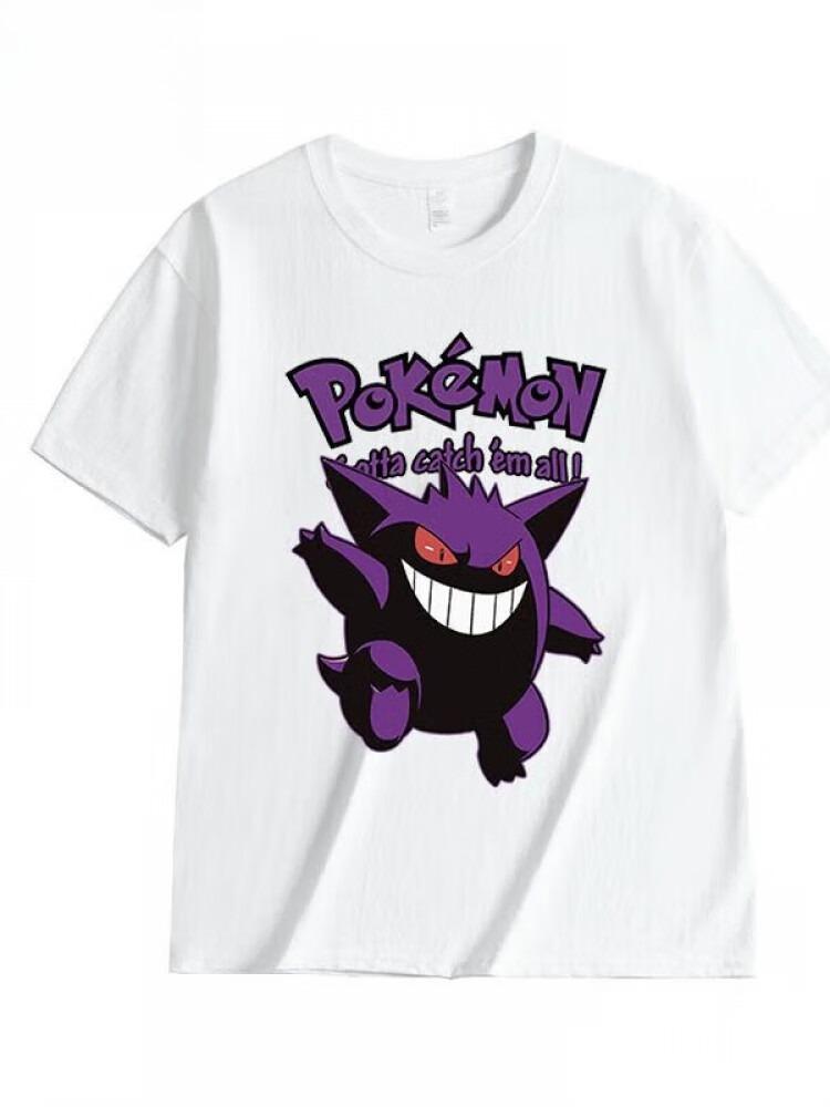 Anime Pokémon Printed Cotton Tshirt Summer Mens and Womens Tshirt Harajuku Clothing Fashion Casual Tshirt 2026 Summer New S