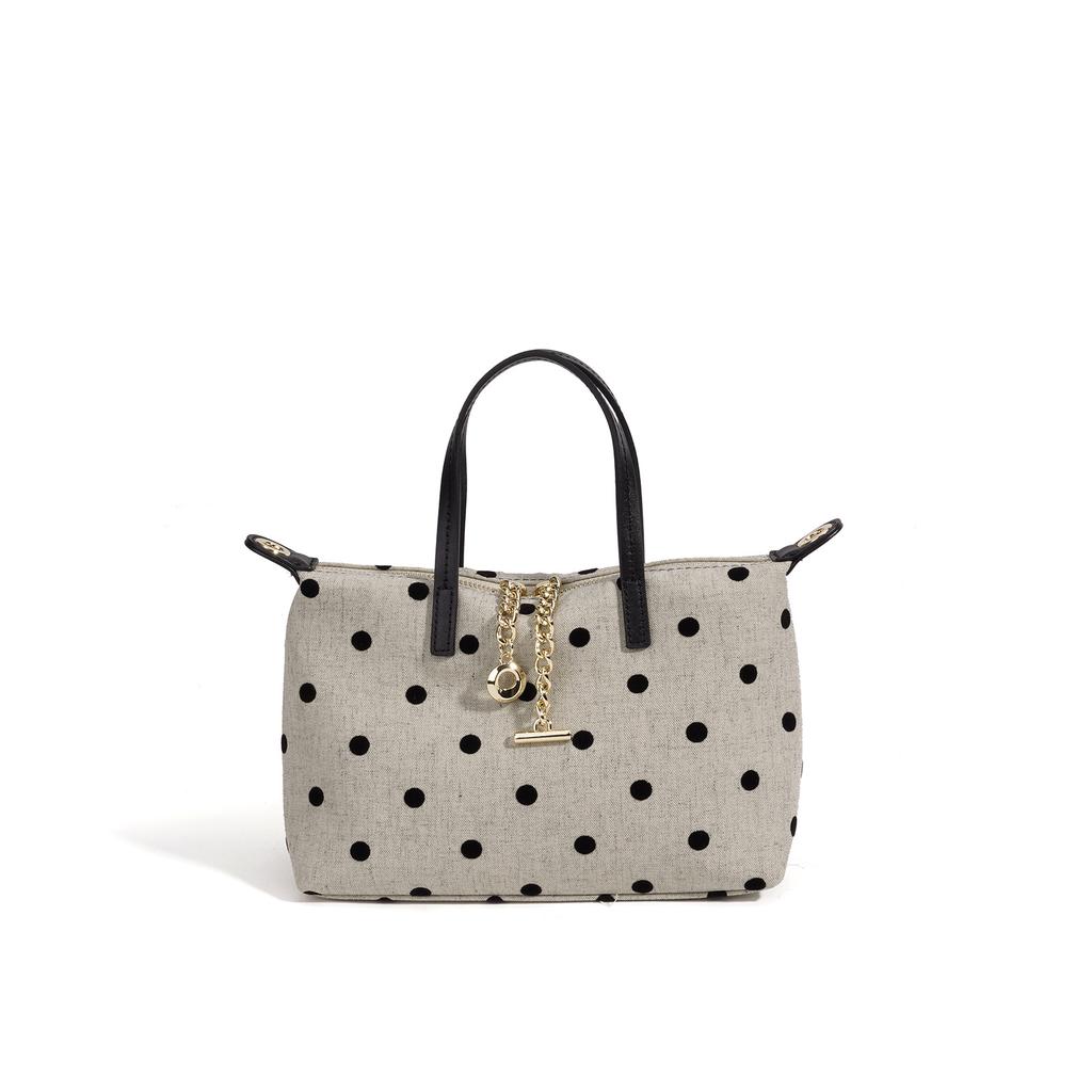 Handbag Vintage Polka Dot Crossbody Bag Fashion Commuter Canvas Bag