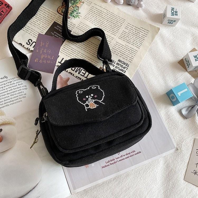 Cute Cartoon Canvas Crossbody Bag For Women 2024 New Stylish And Elegant