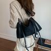 Vintage Matte Leather Crossbody Bag Large Capacity Shoulder Tote Simple Women Pack Fashi Style Bag For Commute Daily Use