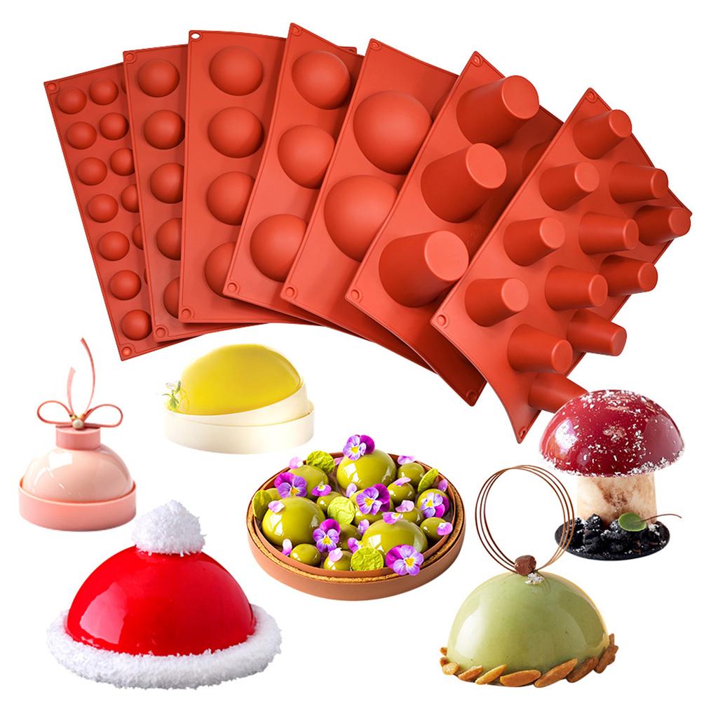 Half Round Cone Silicone Mold Baking Tool Mousse Cake Decorating Mold for Making Chocolate Candy Candle Soap