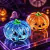 Halloween Stress Relief Glitter Pumpkin Toy Soft Squeezable  Toy for Kids Classroom Rewards Halloween Party Props
