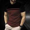 3D Print Lattice Stripes T Shirt For Men Color Block Pattern Short-Sleeved Tees Harajuku Streetwear Tops O-Neck T-Shirt Clothes