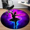 1pc Dance Art Office Round Area Rug, Indoor Mat Suitable ForOffice, Under Office Chairs Bedroom Living Room Home Decor, Room Deco D006