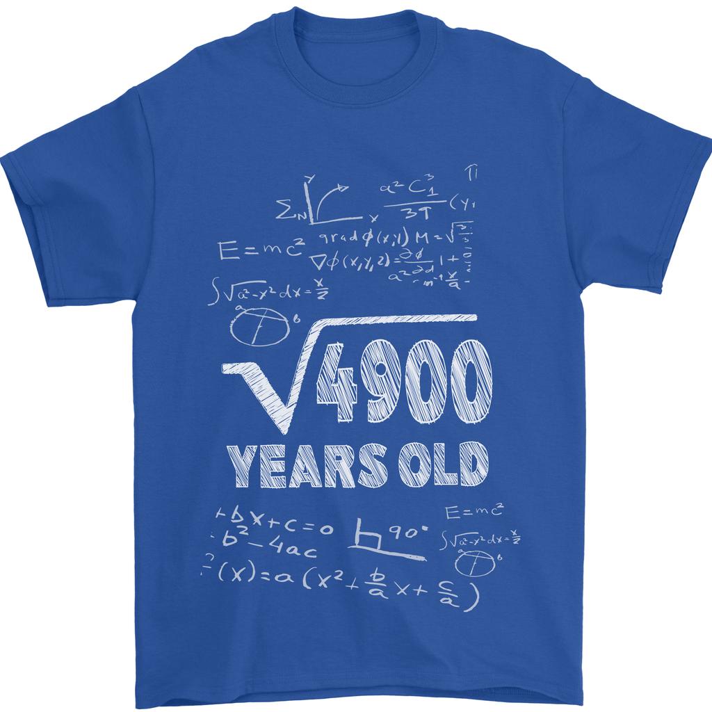 70th Birthday 70 Year Old Geek Funny Maths Unisexs TShirt 100 Cotton