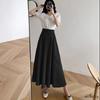 Women Long Skirt Muslimah Plus Size High Waist Plain Maxi Skirt For Casual Wear**