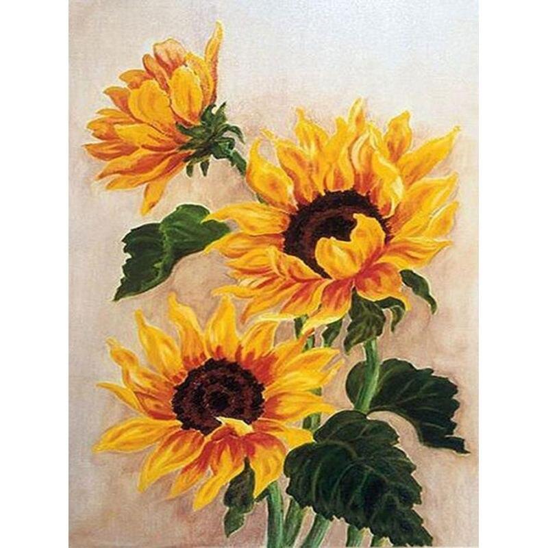 Set de artizanat cu punct de cruce pentru pictura cu diamante pentru decorațiuni de perete cu broderie cu diamante Poza cu floarea soarelui Hobby-uri semifinite