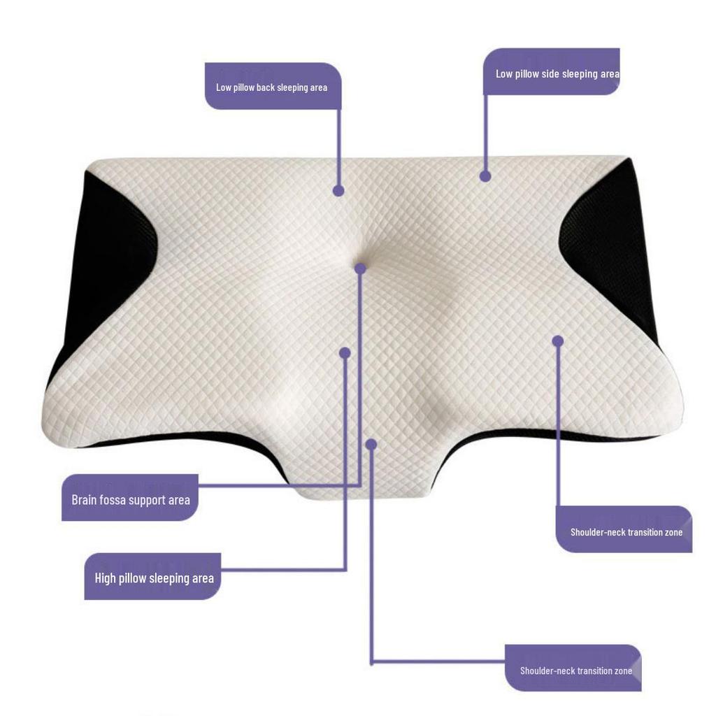 Butterfly-Shaped Memory Foam Neck Support Pillow with Washable Cover