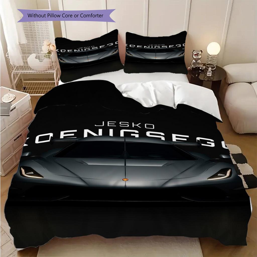 Koenigsegg Jesko Elegance Set a tre pezzi (1 * copripiumino + 2 * federa, senza nucleo) Copripiumino e federa 2D piatti Morbidi e comodi