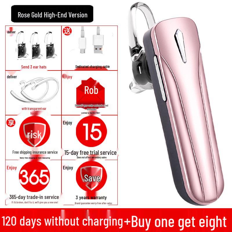 Universal Bluetooth 5.3 Sports Headset: Ultra-Long Battery, In-Ear/Over-Ear Design for Driving & Running