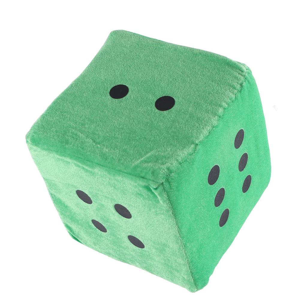 Plush Dice Toys Comfortable Stuffed Cubic Dice Toys Pillow for Home Sofa Decoration OrnamentGreen