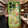 Summer Food Stickers Set Phone Case for iPhone 17 16 15 14 13 12 11 Pro Max Plus Anti Scratch, Gel Flexible Protective