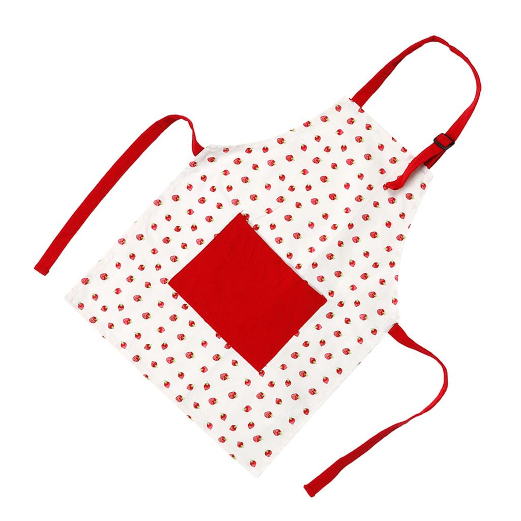 Children Kids Cooking Baking Painting Apron Chefs Kitchen Red Strawberry