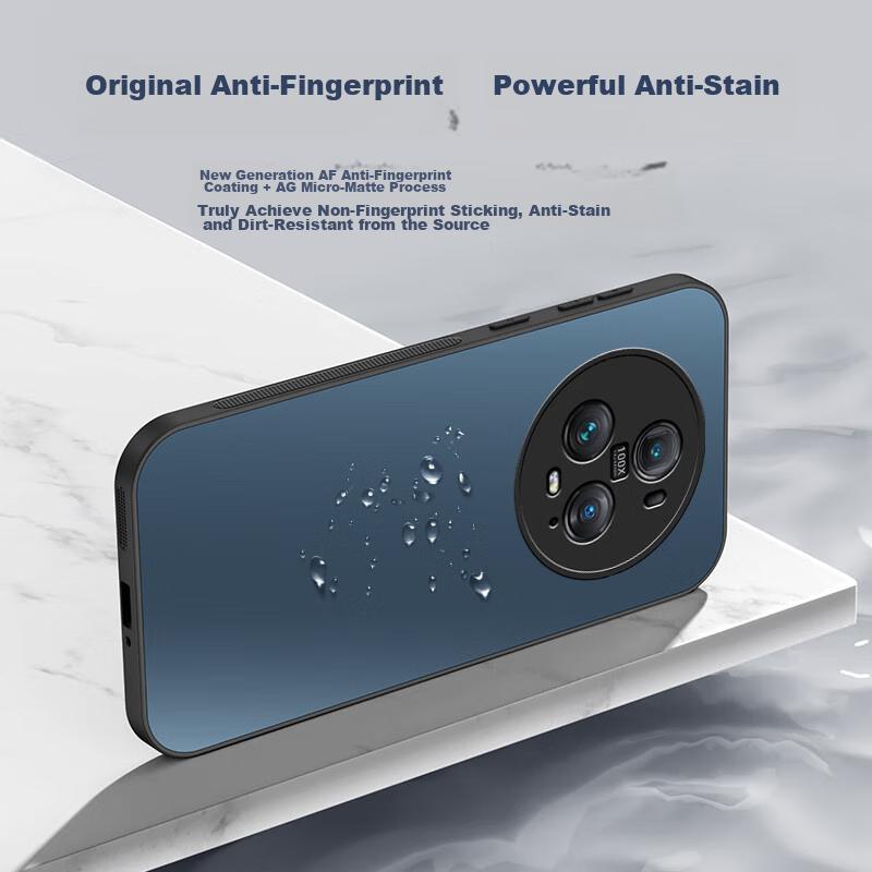 Phone Case for Honor Magic5 Pro, Frosted Full Coverage Ultra-Thin Shockproof Anti-Fingerprint Personalized - Deep Sea Blue