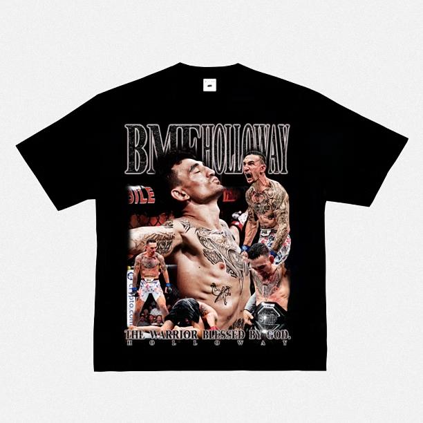 2025 New Fashion 100% Cotton Men T-shirt Fight Y2k Printing Short Sleeve American Retro Small Neckline Fighting Top Retro Top