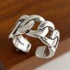 925 Sterling Silver Rings for Women Couple Minimalist Handmade Simple Retro Chain Shape Ring Fine Jewelry Gift Prevent Allergy