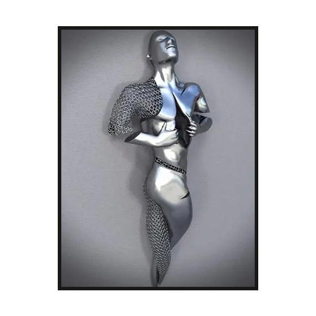 Metal Body Portrait Decoration Mural Romanticism Poster Canvas Painting and Living Room Wall Art Prints for Modern Home Decor No Frame