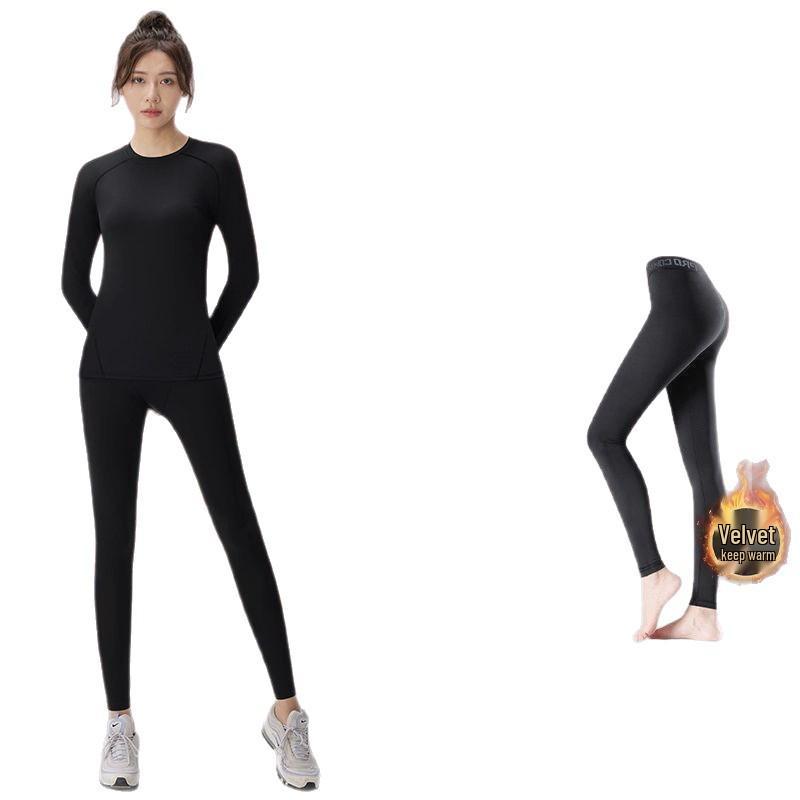 Women's Winter Quick-Dry Sports Suit: Plus Size Running & Yoga Set with High-Elastic Tight Top