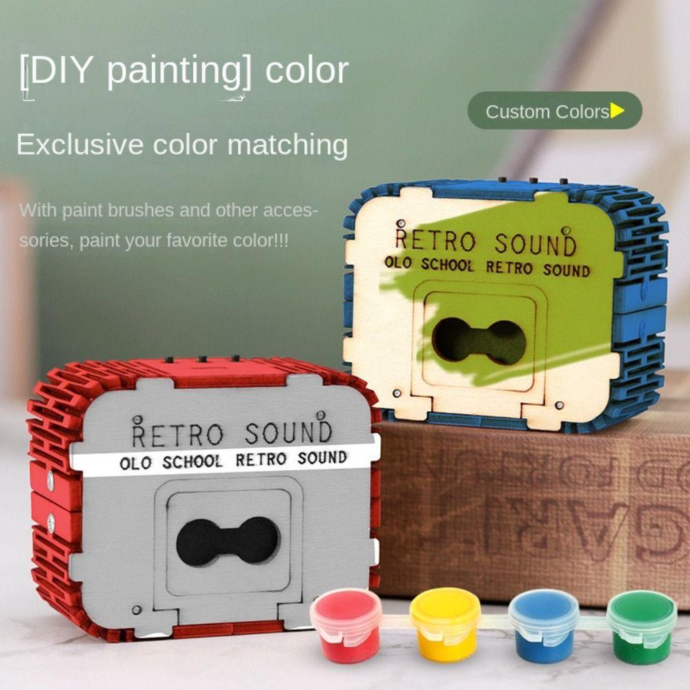 Wooden Wooden Tape Recorder Self-made Cassette Recorder Useful Assembly Tape Recorder  Friend Gift