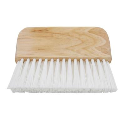 Pincel Plano Práctico Pincel de Fibra con Mango de Madera Pincel de Arte de Mano Limpiador de Pinceles para Muebles para Paredes Interiores Exteriores