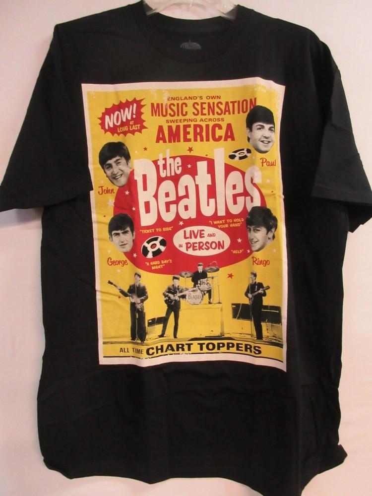 ОФИЦИАЛЬНЫЙ МЕРЧ THE BEATLES ТОППЕРЫ 2017 ГРУППА КОНЦЕРТ МУЗЫКА СВЕРХБОЛЬШАЯ Унисекс Футболка S