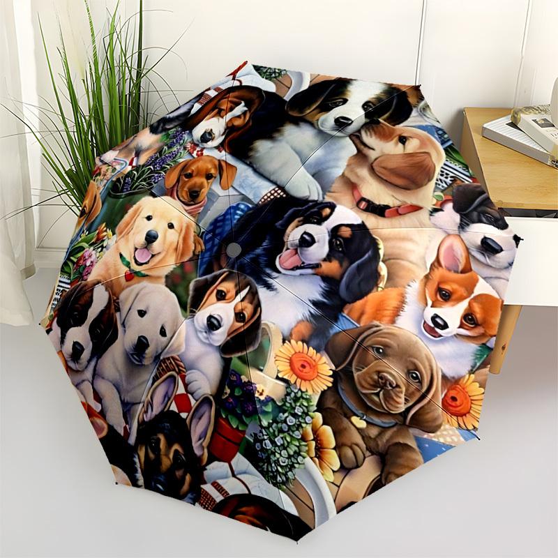 

1pc Dog Garden Automatic Opening/Closing Folding Umbrella with 8 Ribs,Windproof Portable Sunshade Umbrella Holiday gift yy260401063