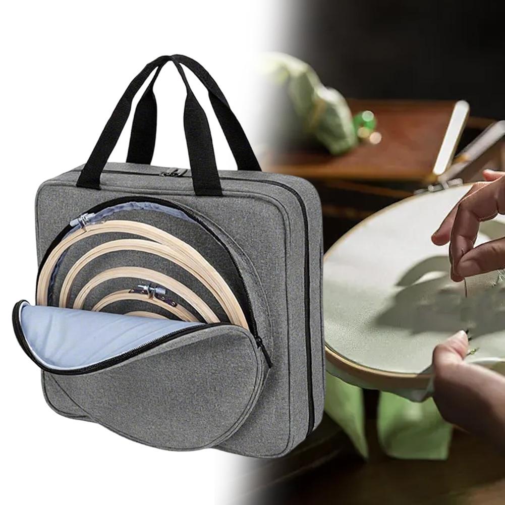 Cross Stitch Embroidery Storage Bag For Needlework Tools And Threads, Padded Compartment Organizer With Portable Design