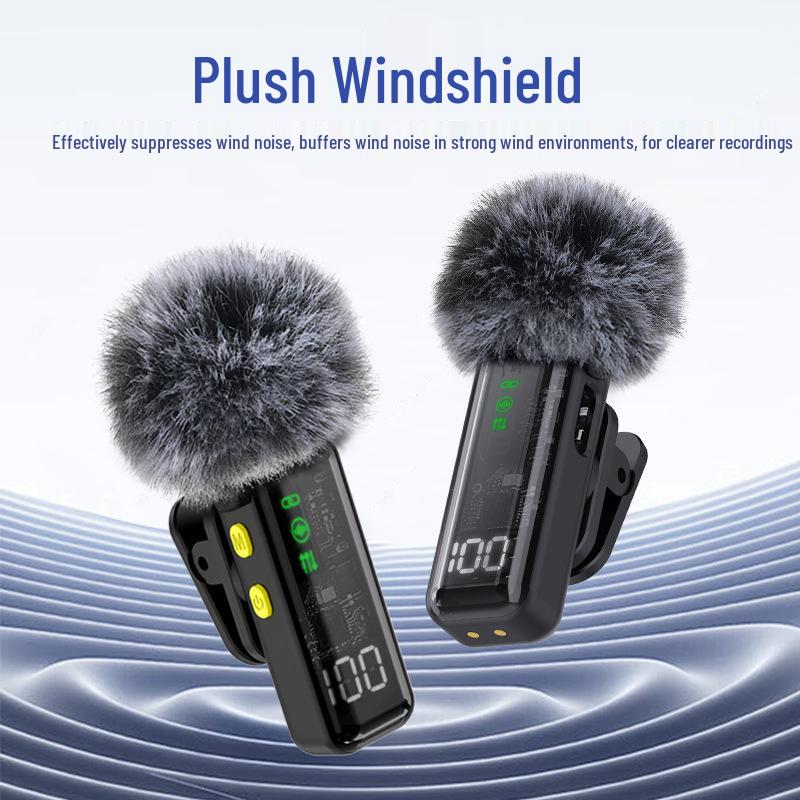 Wireless Lavalier Microphone with Dual Connectivity, Digital Display, Charger Case, Live Broadcast Noise Reduction, and Magnetic Clip