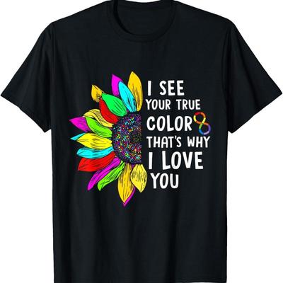 I See Your True Color Infinity Rainbow Neurodiversity Autism T Shirt
