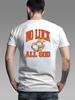 T-Shirt mit Würfel-Rückendruck und Schriftzug