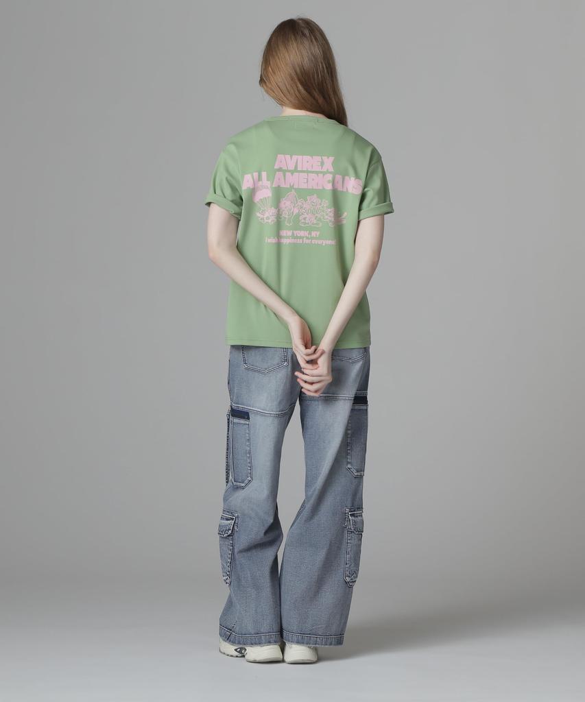 Avirex 50th Anniversary Animals Size Size Light T-Shirt, Women's, F, 130, Green, 783-5235603