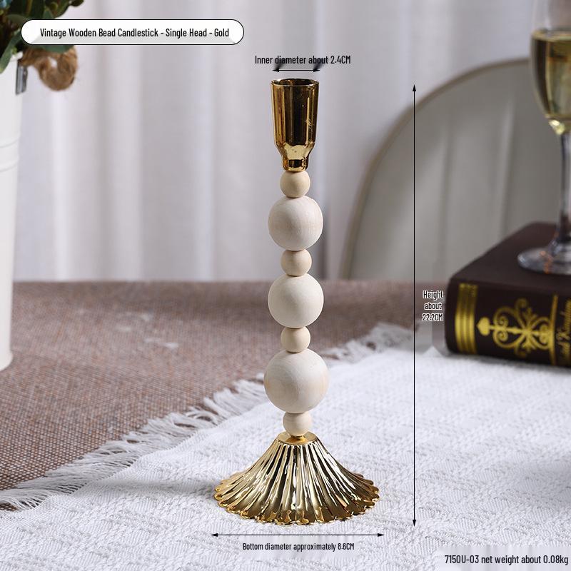 Vintage French Candelabra Ornament – Romantic European Candle Holder for Table Decor and Photo Props