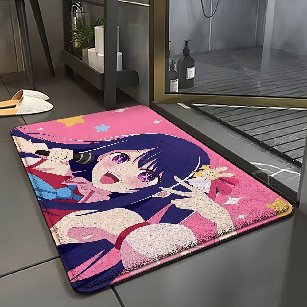 Cute A-OSHI NO-W KO Entry Door Floor Mat Festive Decorations Carpet Bathroom Anti-slip Mat Entrance Doormat