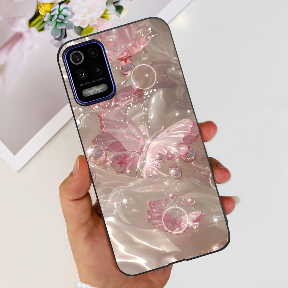 Para LG K52 2020 / LG Q52 2020 Funda Trasera Calavera Dragón Estilo Genial Dibujos Animados Carcasas Parachoques Bumper de Silicona Suave Negro Para LG K22 2020