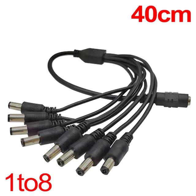 DC5521 Multi-Monitor Power Splitter Cable (1-to-2, 3, 4, 5, 6, 8)