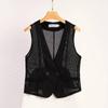 Summer 2025 Women's Slimming V-Neck Mesh Tank Top
