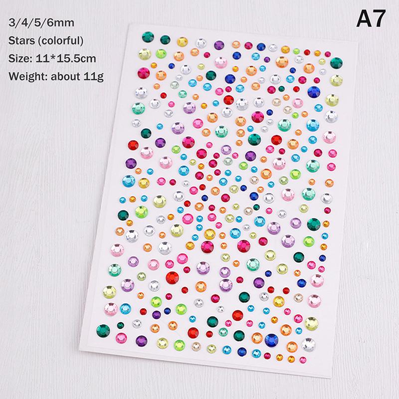1 Sheet 3D Face Eye Party Makeup Tattoo Sticker Diamond  Sticker Self-Adhesive Mixed  Face Decoration Sticker