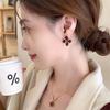 Medieval light luxury high-end temperament Ankola red flower ear clips without holes exquisite earrings fashionable commuter earrings